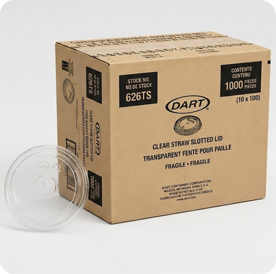 Dart  Lid Straw Clear 626ts 10 units per case 100ct $33.99