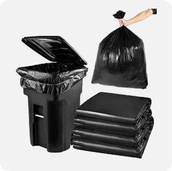 GARBAGE BAGS-HEAVY DUTY 45 GALLON-BLACK-XXX HEAVY-100/CASE